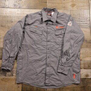 Bulwark iQ Series FR Flame Resistant Work Shirt Men’s XL Gray Trane Logo‎